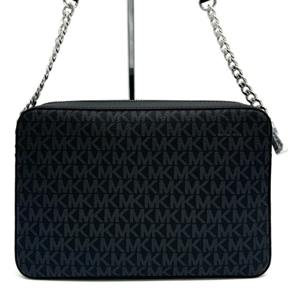 Michael Kors Large Jet Set Item EW Crossbody Bag Black Signature - Picture 4 of 9